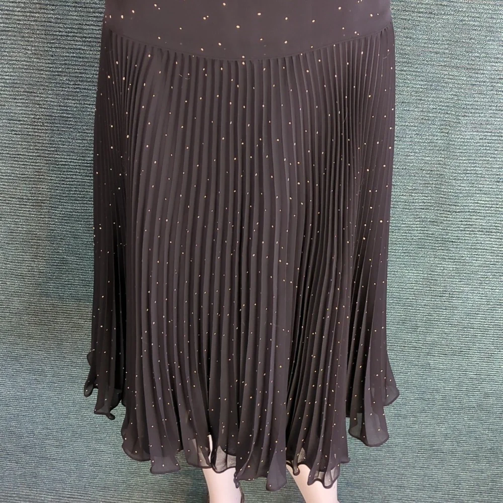 Kay Unger New York Pleated Polka Dot Dress Vintage 80's - Picture 3 of 12